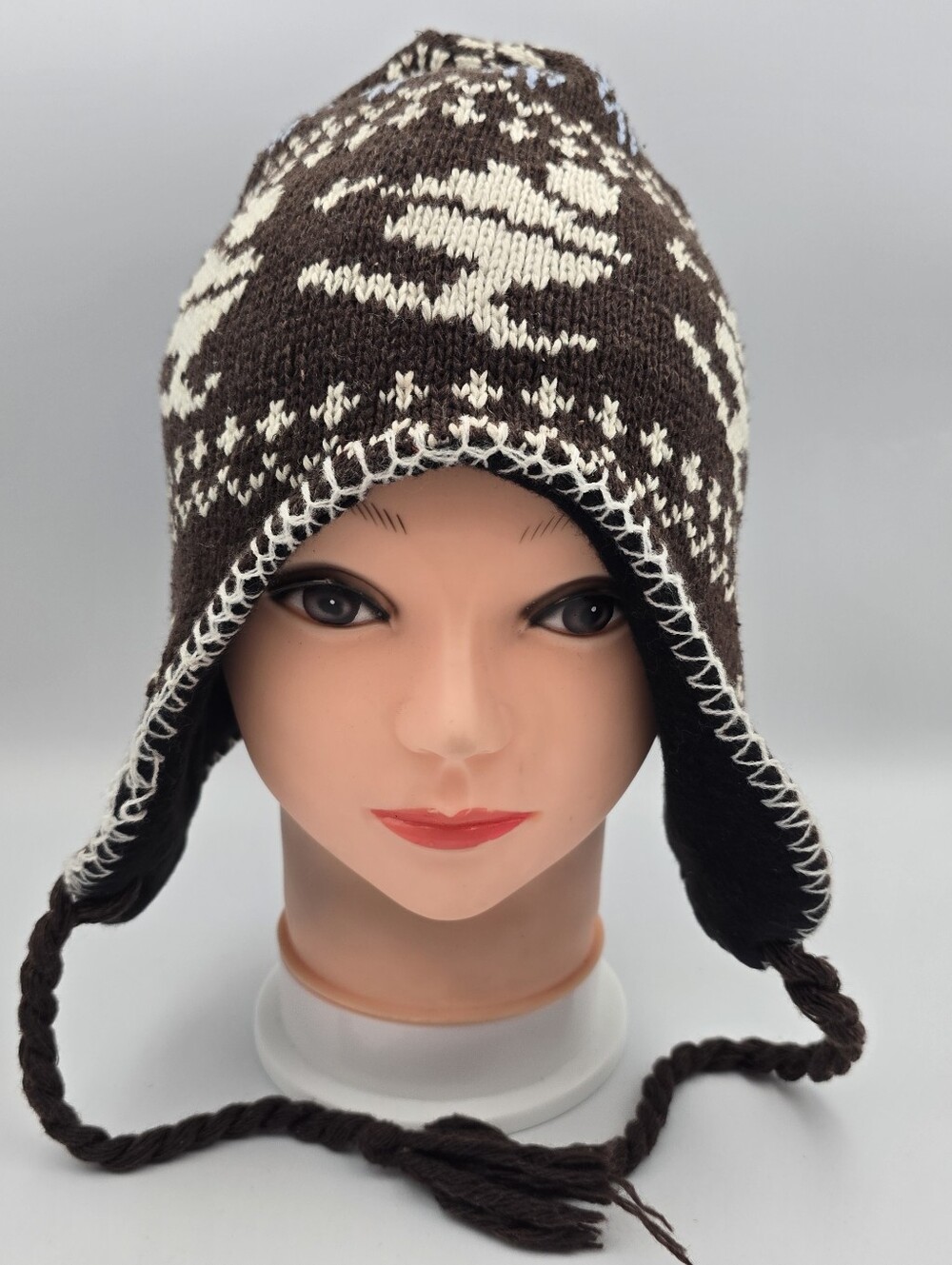 Unbranded Winter Snowflake Peruvian Style Chullo Beanie